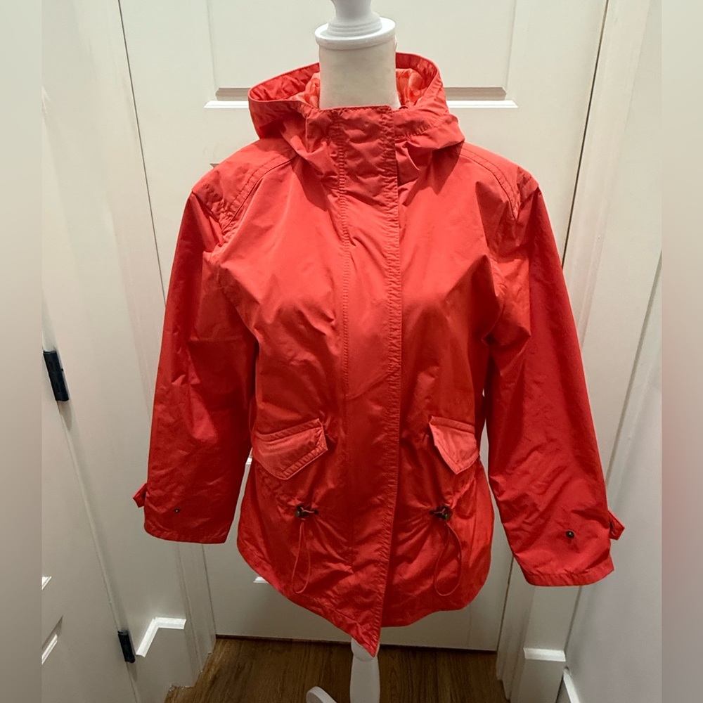 Coach. Utility Rain Jacket. Coral. Size XS.